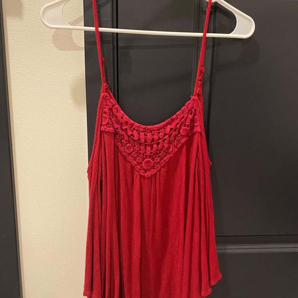 Rue21 Red Pleated Embellished Camisole
